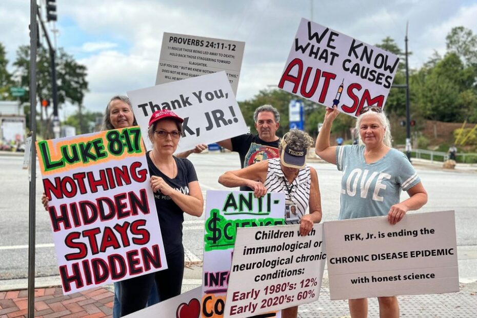Anti-vax activists stage a rally exactly where an anti-vax gunman killed an officer last month