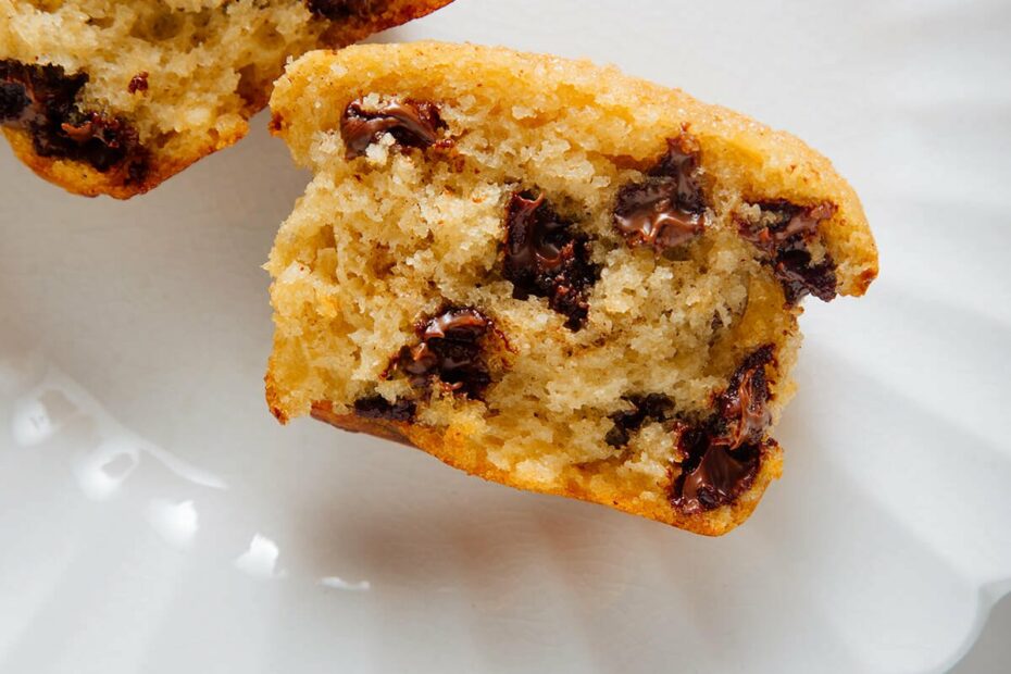 chocolate chip muffins close-up