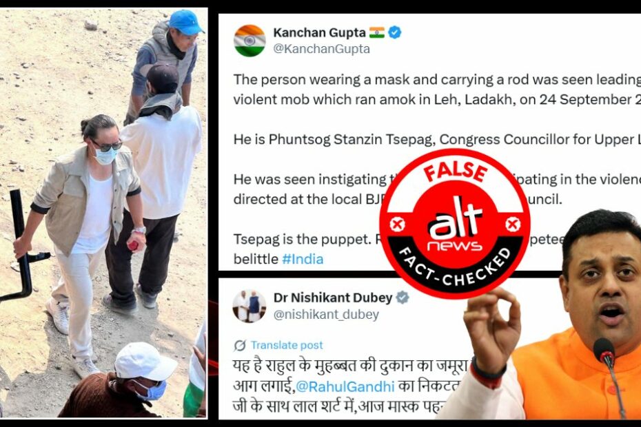 Ladakh violence: BJP falsely claims armed man in viral footage is Congress councillor Phuntsog Stanzin Tsepag - Alt News