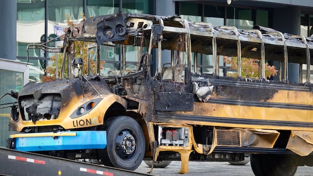 Quebec halts service of 1,200 LION school buses following fire | CBC News