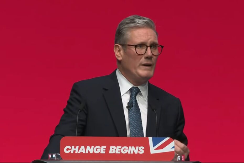 Keir Starmer speaking at Labour Conference