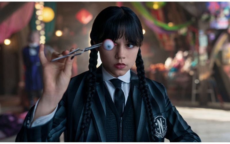 Jenna Ortega as Wednesday in "Wednesday".