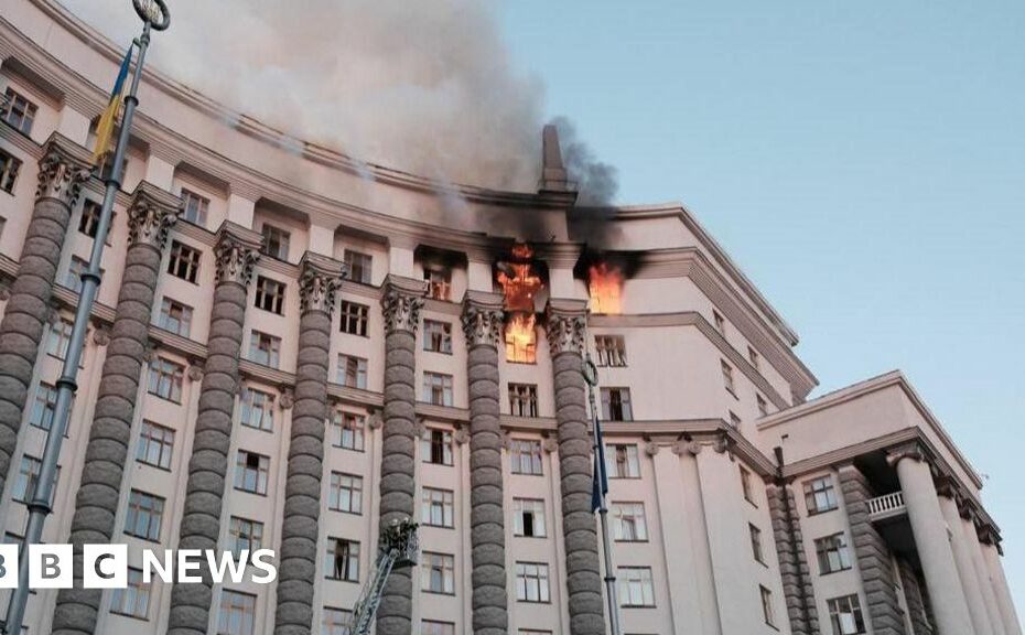Zelensky condemns 'ruthless attack' after Russia hits main government building in Kyiv