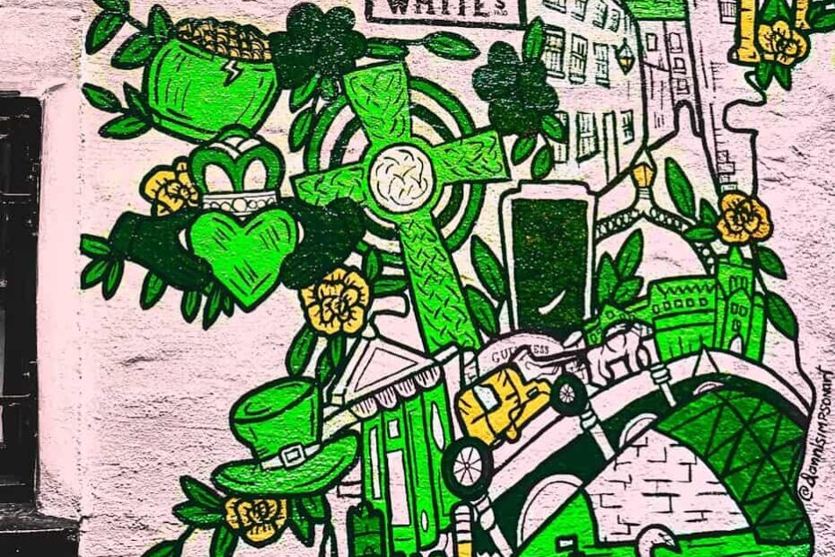 green and white abstract painting
