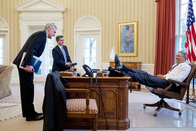 Sure, Trump Tearing Down White House, But At Least Is Not Black Man With Feet On Resolute Desk
