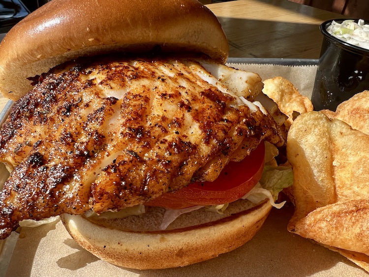 blackened grouper sandwich at Charm City Seafood