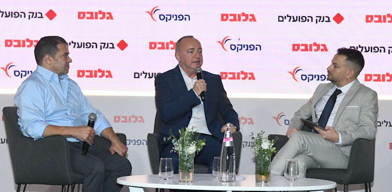 Amit Lang, Shaul Schneider with Asaf Zagrizak at the 2025 Israel Business Conference  credit: Rafi Kotz