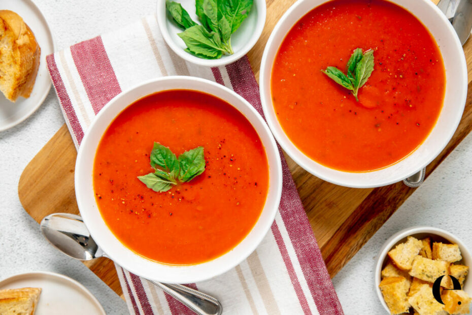 Easy Tomato Basil Soup (5 Ingredients) | Elizabeth Rider