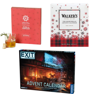 collage of 3 of the best advent calendars to gift this year