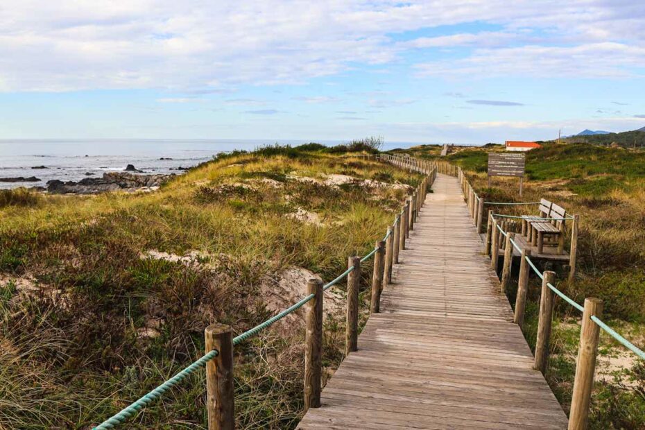 A boardwalk over the dunes along the coast of Northern Portugal