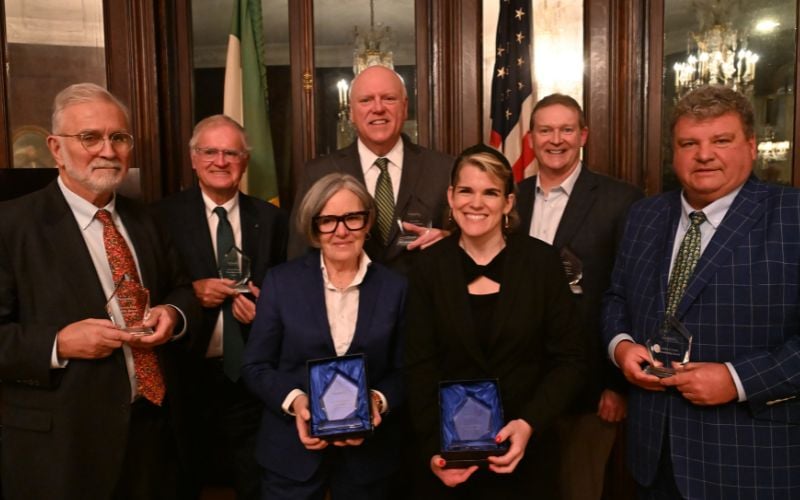The 2025 IrishCentral Legal Elite Award winners: Joe Crowley, Laurence A. Kraemer, Daniel S. Connolly, Mary Cecelia Johnson, Burton T. Ryan Jr, Arthur J. Smith, Anna Marie Gallagher, and Michael Breen.