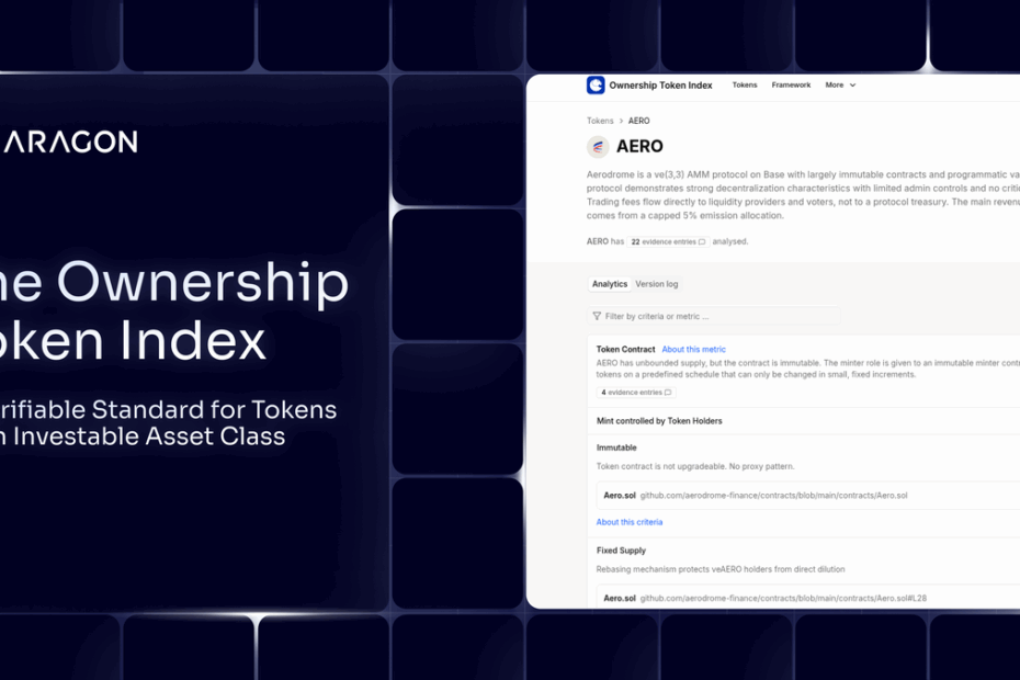 The Ownership Token Index:  A Verifiable Standard for Tokens as an Investable Asset Class