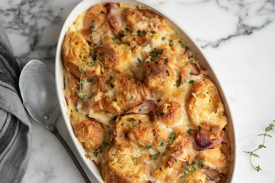 Easy Ham & Cheese Croissant Bake recipe