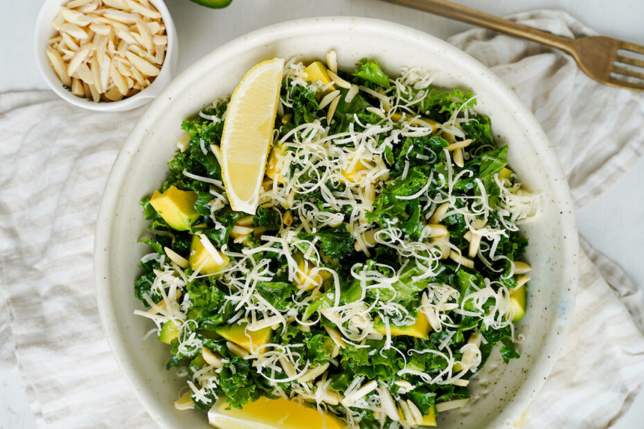 Avocado Kale Salad Recipe | Elizabeth Rider