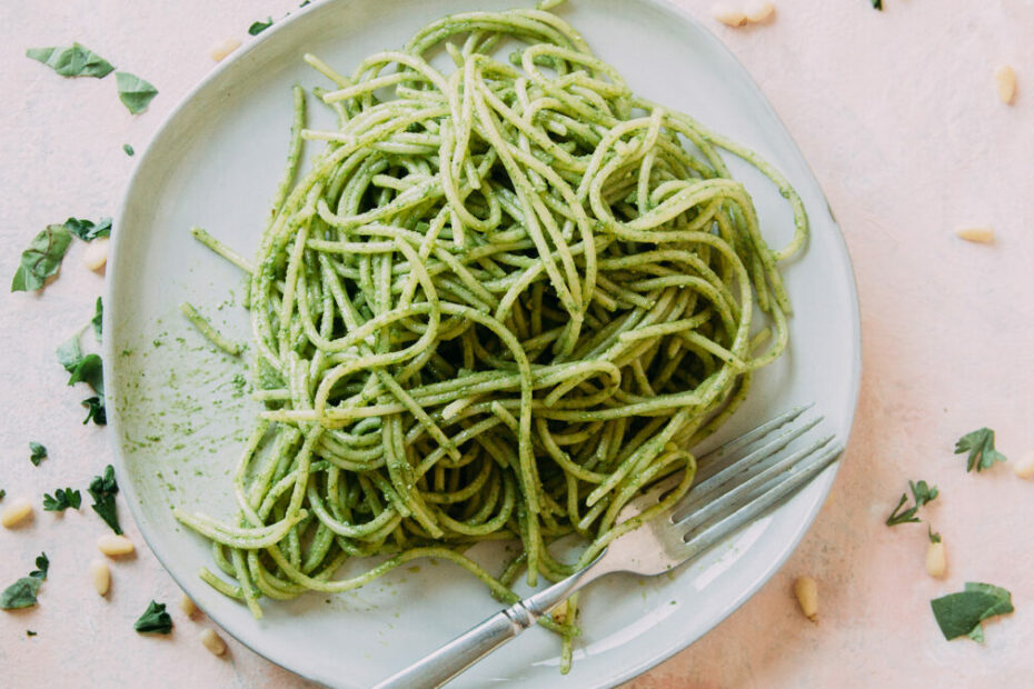 Classic Pesto Spaghetti | Elizabeth Rider