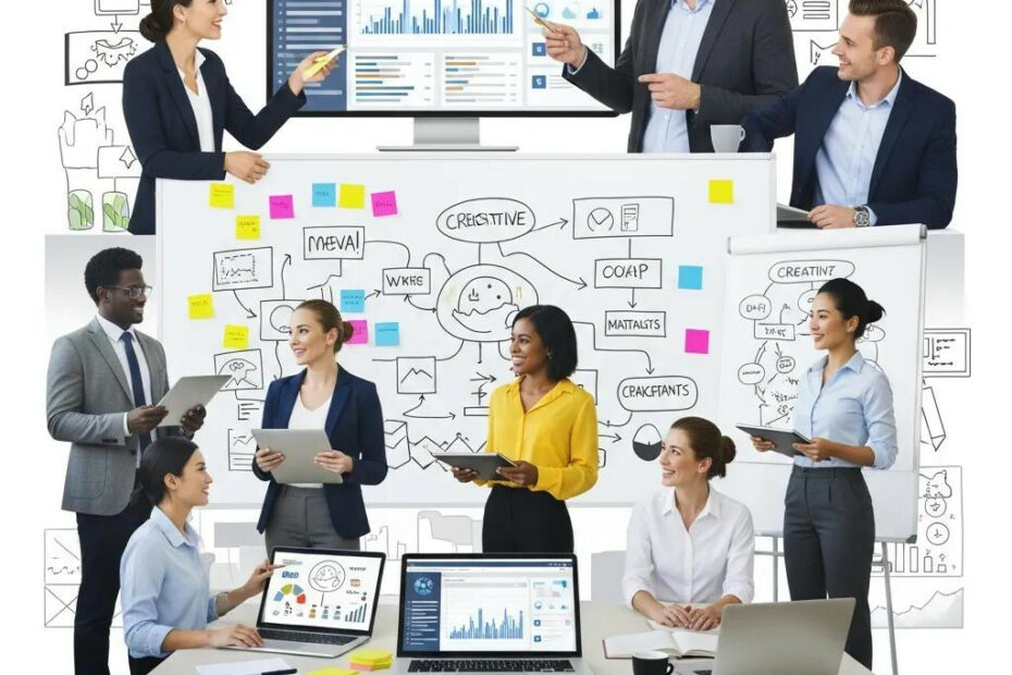 Animated graphic showcasing a digital marketing concept, emphasizing brand growth and SEO strategies relevant to NuKind Digital