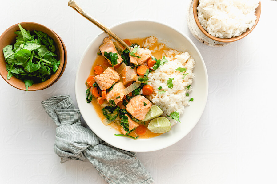 Miso Salmon Curry with Coconut Milk | Elizabeth Rider