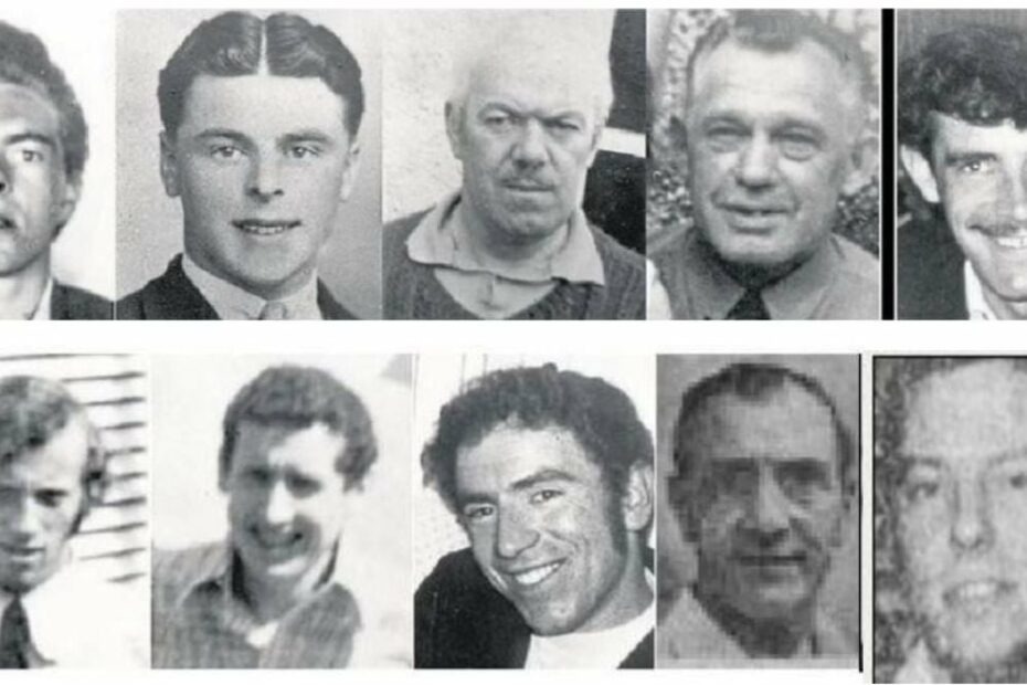 The ten workmen killed in the Kingsmill Massacre of 1976.